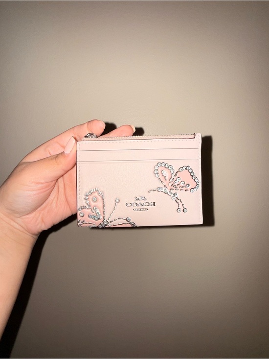 Coach Handbags - Coach Pink Crystal Butterfly Card Case 🦋